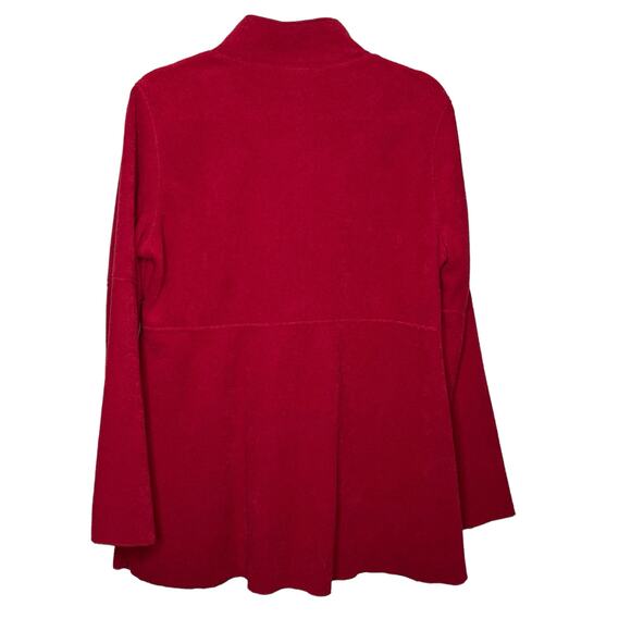 Soft Surroundings Red Fleece Tunic length Button up sweater size Medium - Picture 3 of 8